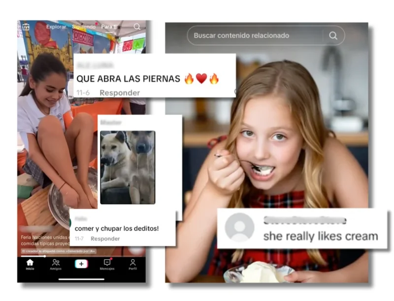 El mercado de contenido sexual de menores generado con IA en TikTok y la puerta a la pornografía infantil 4 Comentarios en una de las publicaciones de estas cuentas. Fuente: TikTok.
