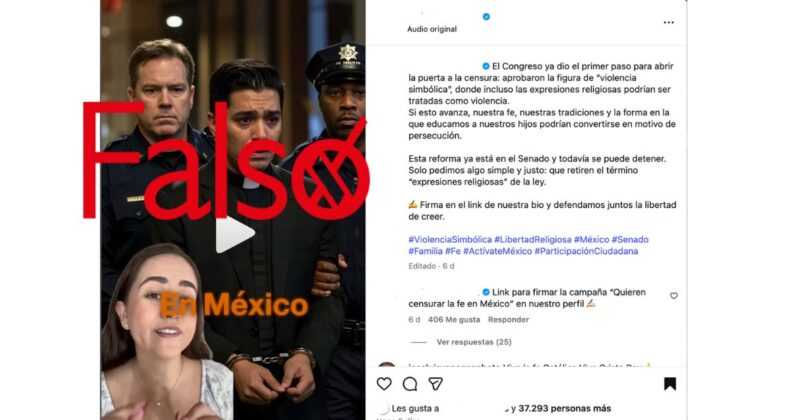 Captura de pantalla sobre el video desinformante