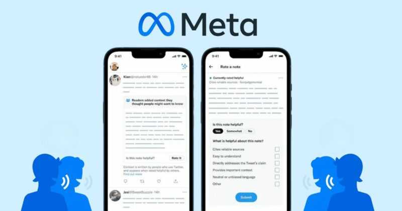 La verificación de datos reduce la circulación de desinformación en Facebook en aproximadamente un 8% 1 Interfaz de Meta para la verificación de datos y notas de contexto en dispositivos móviles, ilustrando cómo los usuarios pueden calificar la veracidad de la información en redes sociales.