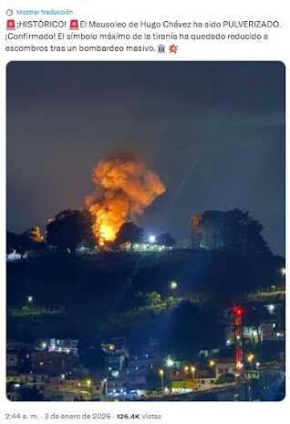 El Mausoleo de Hugo Chávez no fue bombardeado ni reducido a escombros
