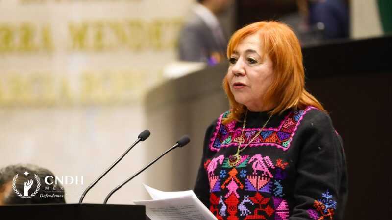 Rosario Piedra Ibarra, presidenta de la CNDH, da su informe de actividades ante el Congreso de la Unión