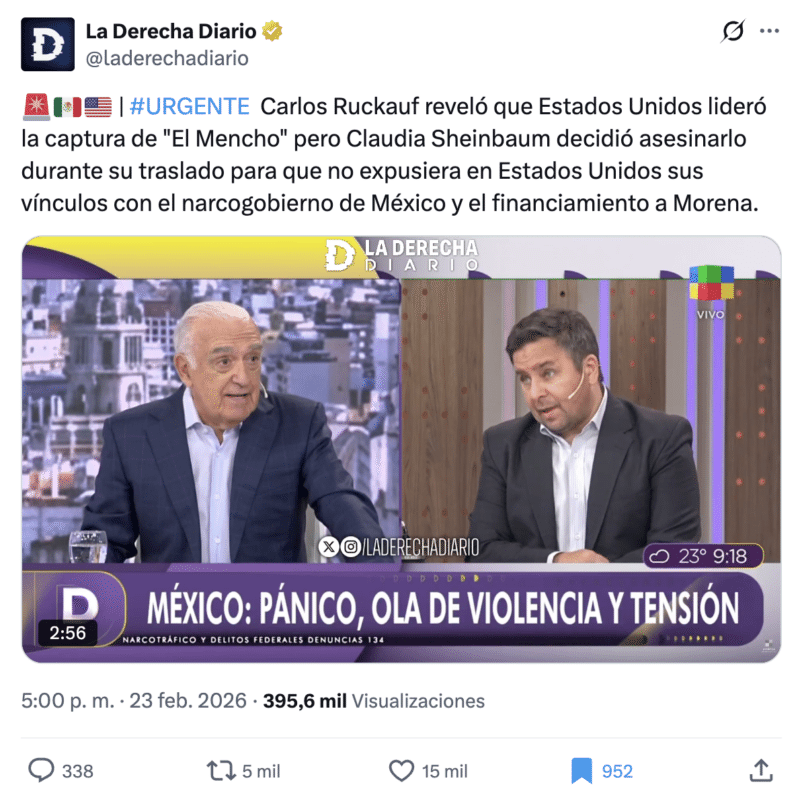 Falso que EE.UU. lideró la operación contra el Mencho 