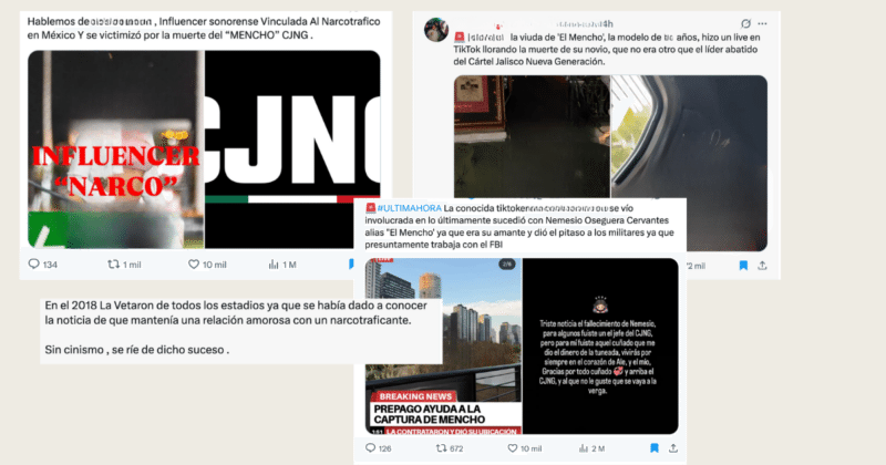 Desinformación sexista pone en riesgo a mujeres influencers tras muerte de El Mencho 3 Desinformación sexista pone en riesgo a mujeres influencers tras abatimiento de El mencho