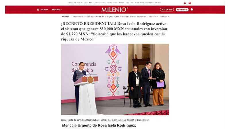 Usan página falsa de Milenio para estafar con supuesto programa presidencial 
