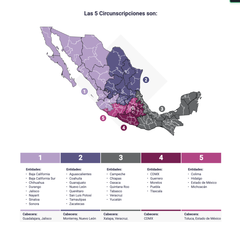 Mapa de circunscripcionesFuente: INE
