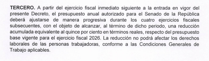¿Qué dice el Plan B de Reforma Electoral que envió Claudia Sheinbaum al Senado? 3 Artículo tercero transitorio de la Reforma propuesta por Claudia Sheinbaum