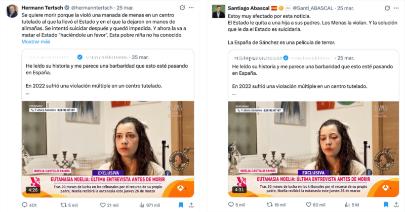  Falso que Noelia fue agredida sexualmente por inmigrantes en un centro de custodia estatal 