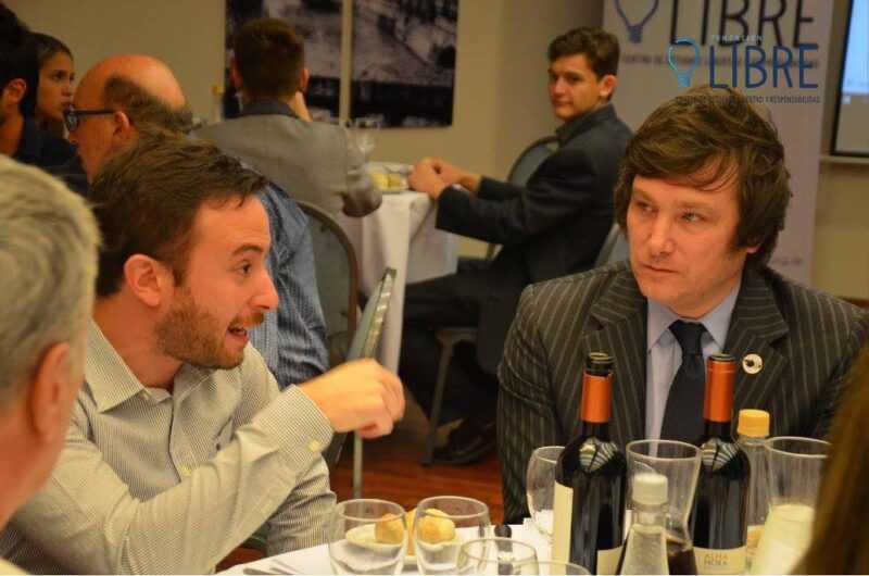 Laje y Milei en cena 2017 Fund Libre