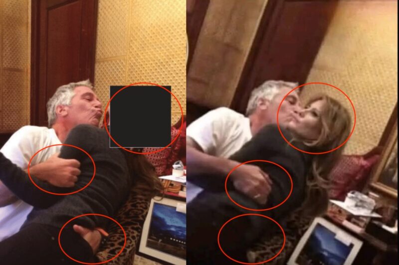 Falso que Macron publicó una foto de Jeffrey Epstein con Melania Trump 3 foto-jeffrey-epstein-melania-trump-macron-falso