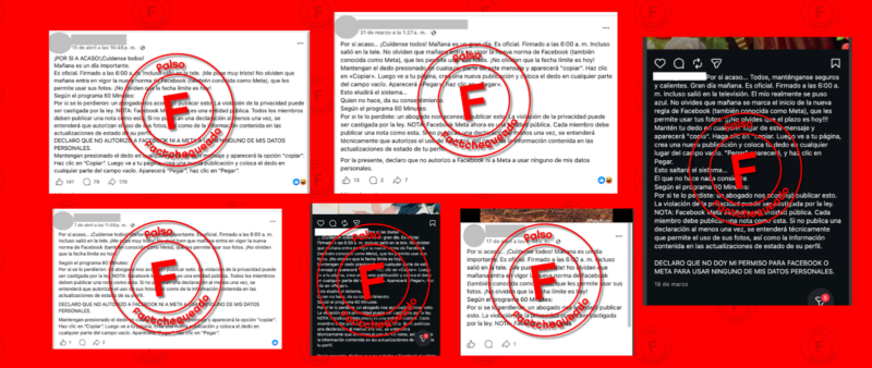 No, publicar “no autorizo a Facebook ni a Meta” no impide que la compañía use tus datos o fotos 