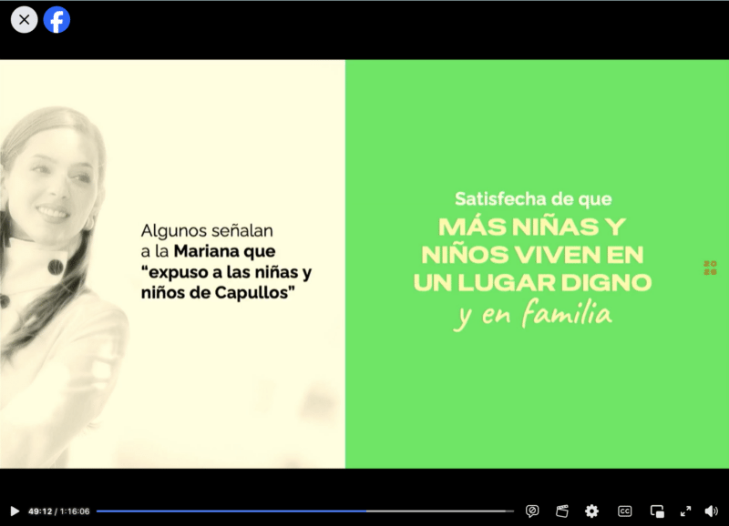 Captura de pantalla de la presentación de Mariana Rodríguez ante la FCC, UANL