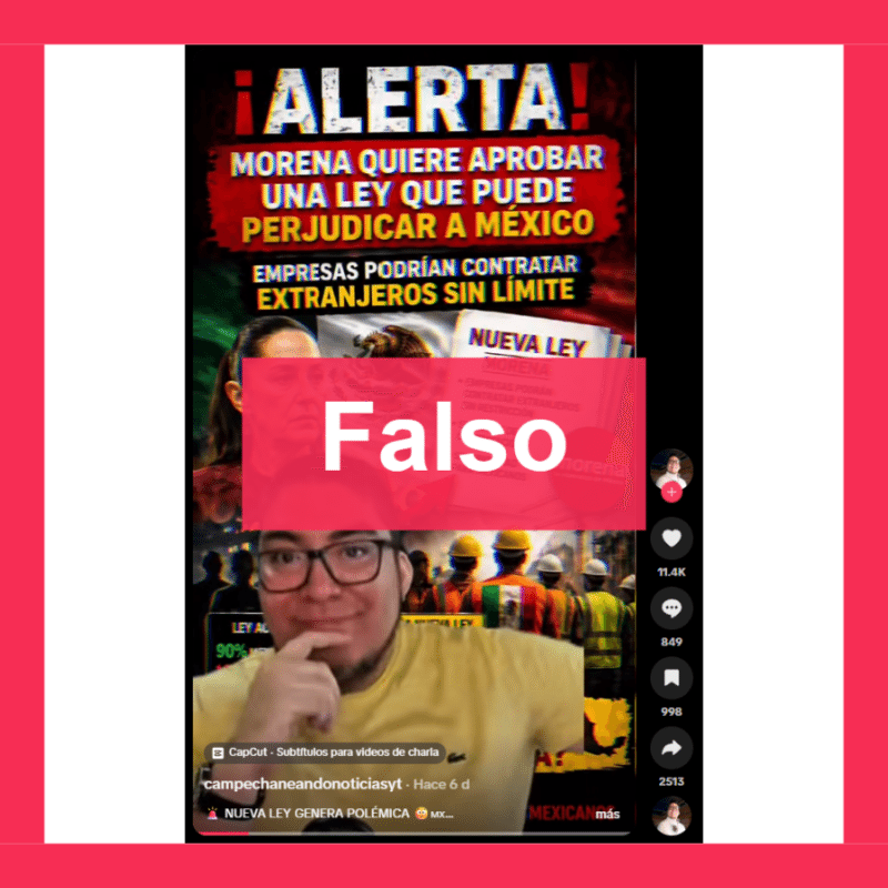 Falso que Morena propone contratación ilimitada de migrantes en empresas mexicanas campechaneando