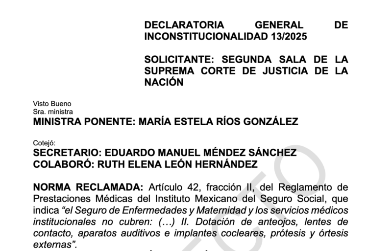 DECLARATORIA GENERAL DEINCONSTITUCIONALIDAD 13/2025