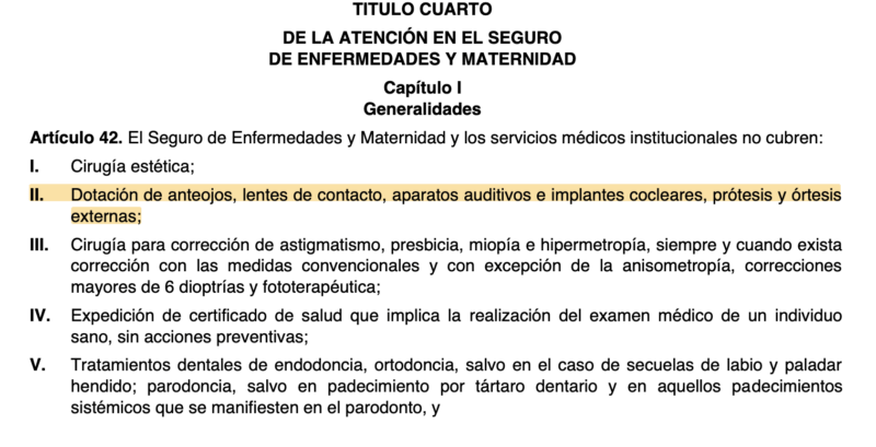 Artículo 42 del Reglamento del IMSS