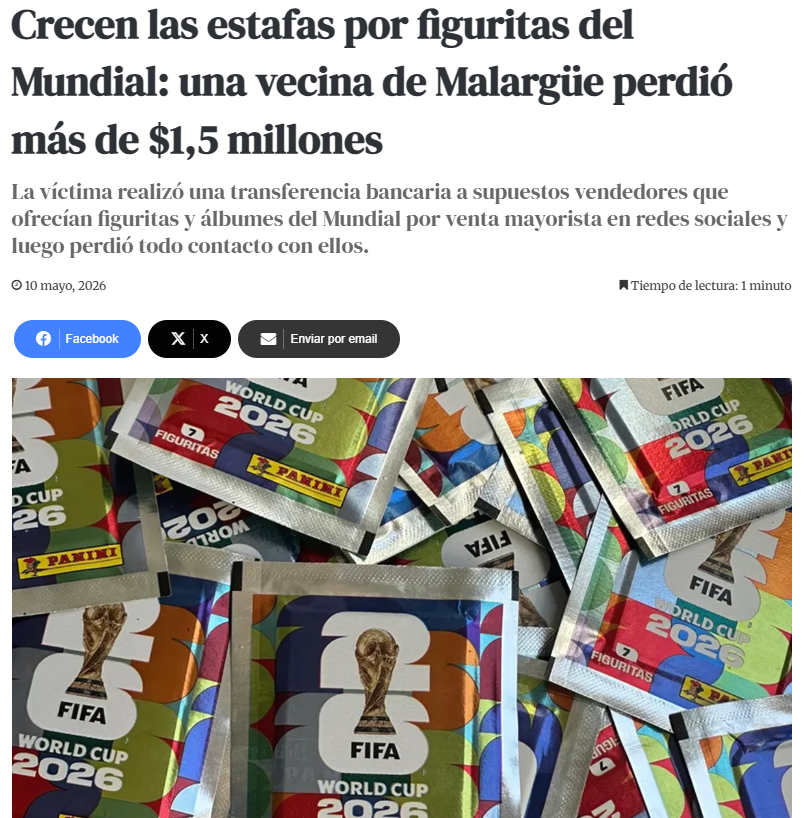 Estafas con el álbum Panini y las estampas del Mundial 2026: en qué consisten y cómo evitarlas 3 Captura de pantalla 2026 05 18 145801