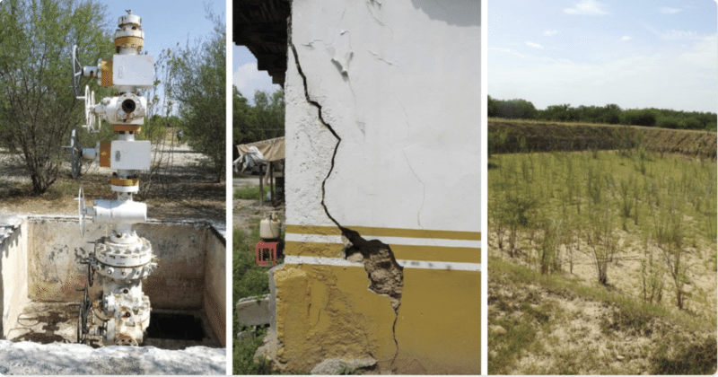 Consecuencias del fracking en Los Ramones, NL Fuente: CEC