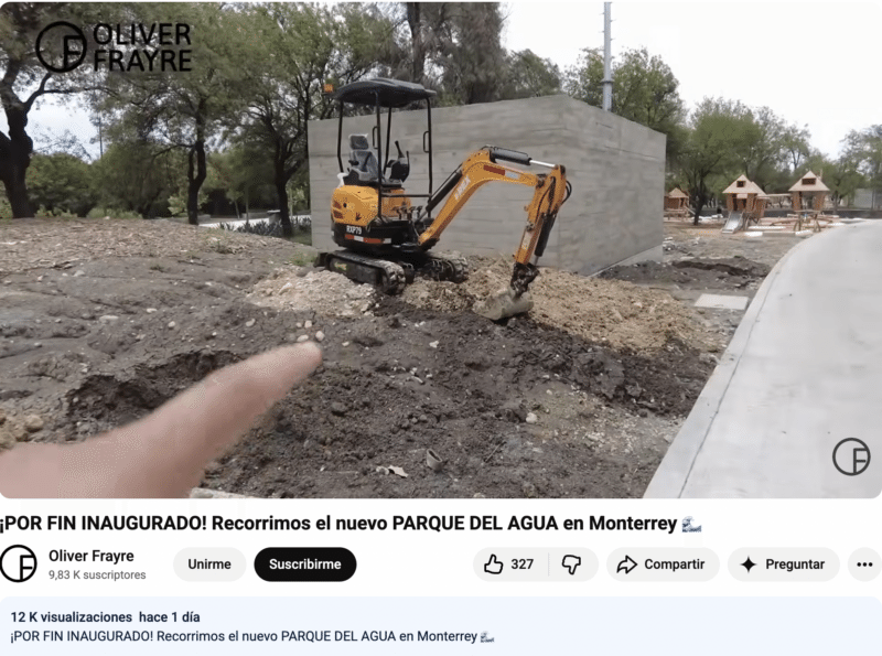 Captura de pantalla de video sobre el Parque del Agua de Nuevo León Fuente: Oliver Frayre