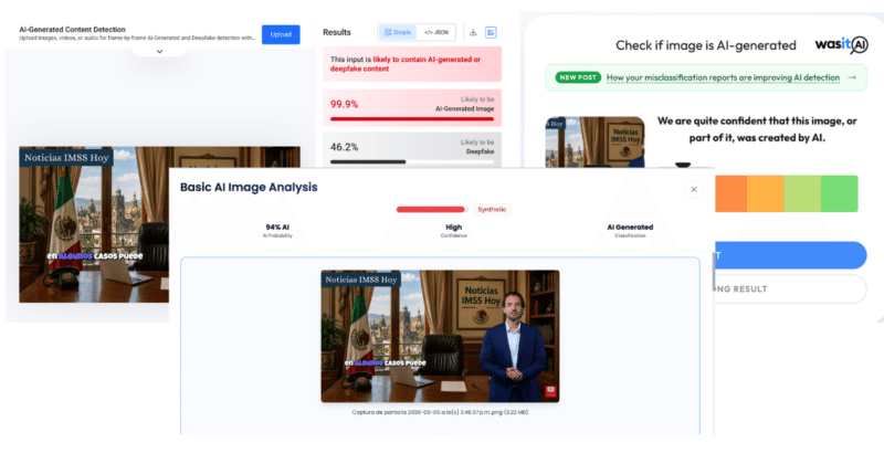 Falso que una “nueva ley” impida a mayores de 60 años conducir sin documentos extra 3 Análisis de Hive Moderation, Was It Ai y Truth Scan sobre el video desinformante