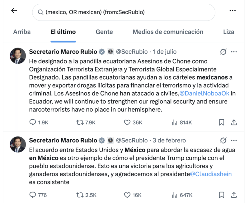 Falso que Bukele y Marco Rubio hicieron declaraciones sobre Sheinbaum y la izquierda en México 2 Captura de pantalla 2026 07 03 a las 1.23.23 p.m