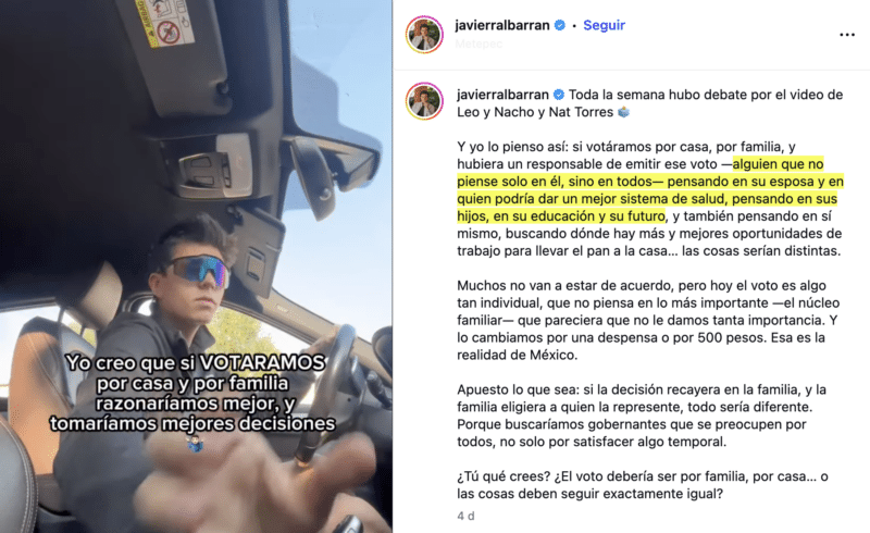 Voto por familia: la peligrosa propuesta que podría limitar los derechos políticos de las mujeres 1 Captura de pantalla 2026 07 17 a las 4.48.10 p.m