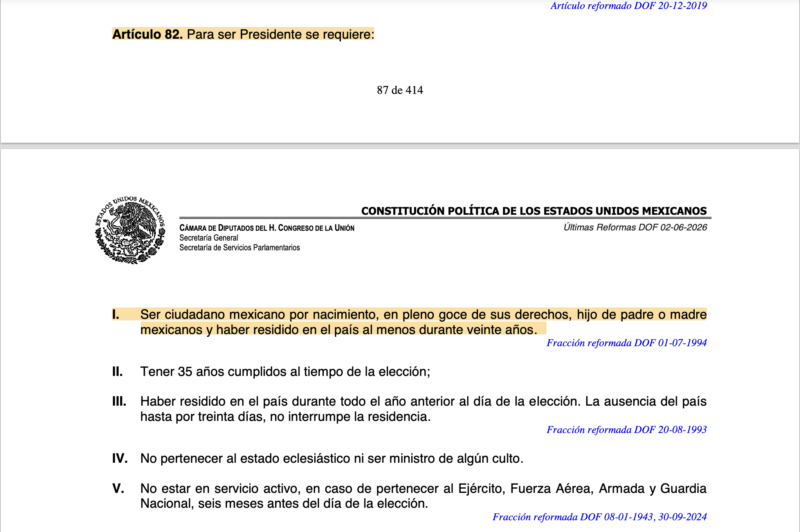 Reforma sobre doble nacionalidad: requisitos para contender a cargos de elección 2 Captura de pantalla 2026 09 01 a las 8.11.52 a.m