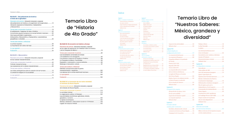 Comparativa entre libros de historia