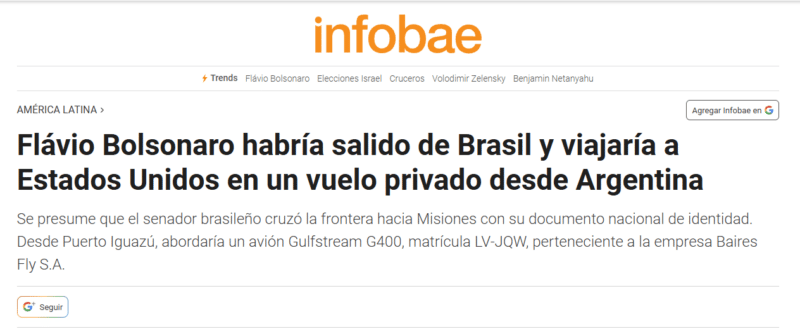 Flávio Bolsonaro llegó a Estados Unidos: cronología de las versiones contradictorias y de la desinformación que rodearon su fuga 1 infobae