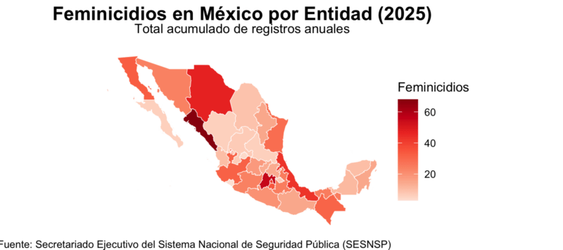 Impreciso que el feminicidio disminuyó un 36% desde que Sheinbaum llegó a la presidencia 3 Feminicidios acumulados por entidad en 2025